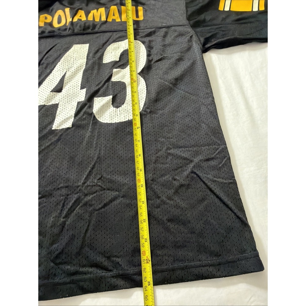 Pittsburgh Steelers #43 Troy Polamalu Jersey Youth Large 14-16 NFL Apparel Footb - Picture 7 of 16